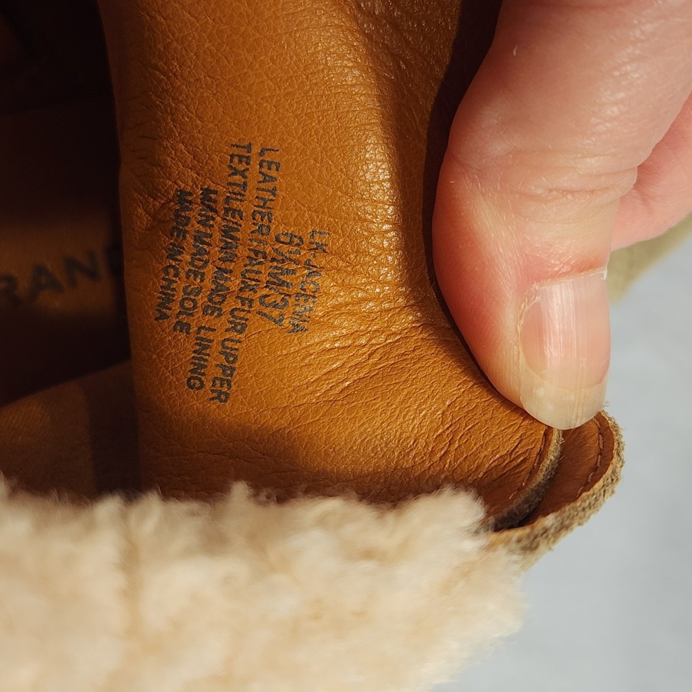 Lucky Brand Womens Jacenia Suede Boots Side Zip Shearling (greenish) Size 6.5 M - Picture 11 of 11